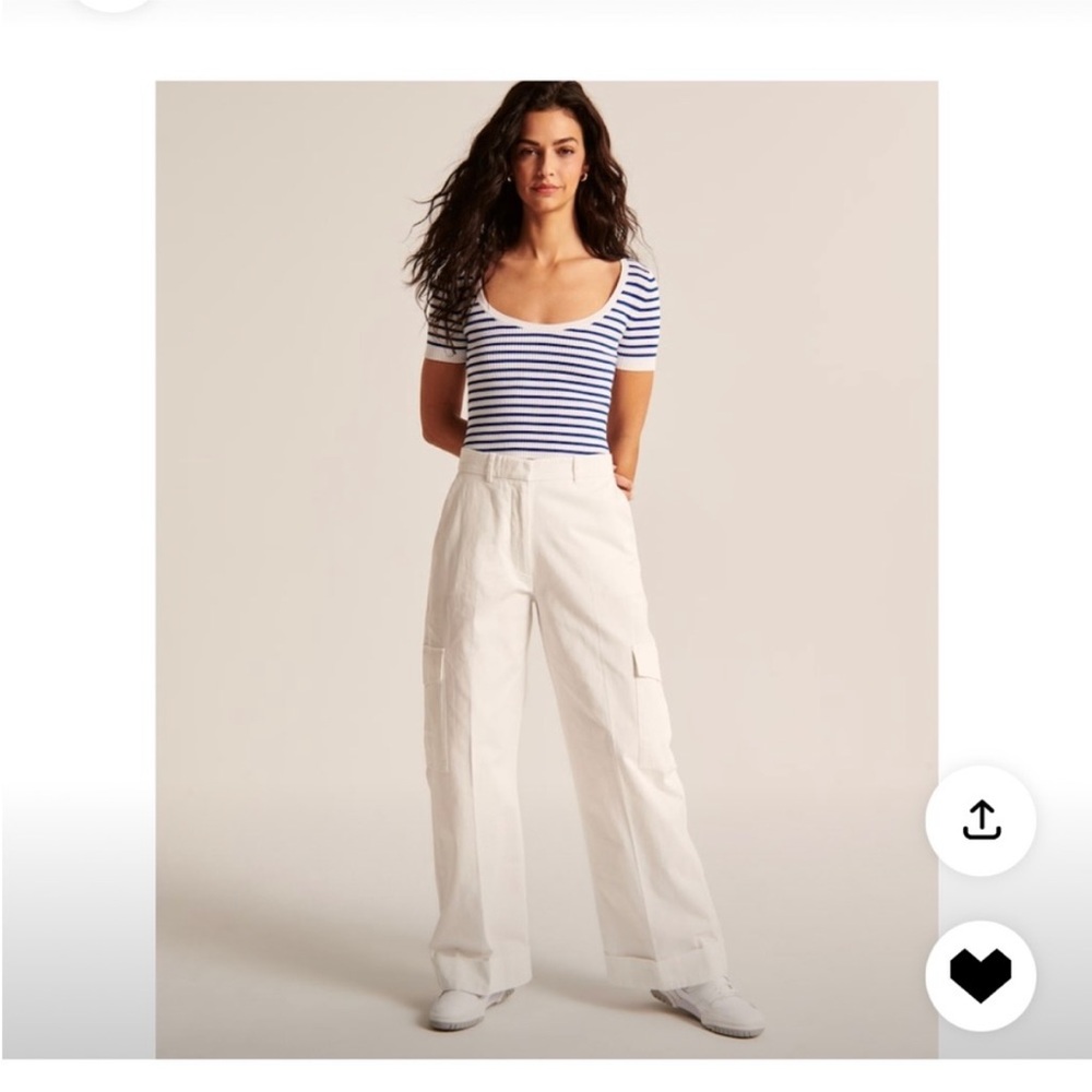 Abercrombie & Fitch White Wide Leg Pants